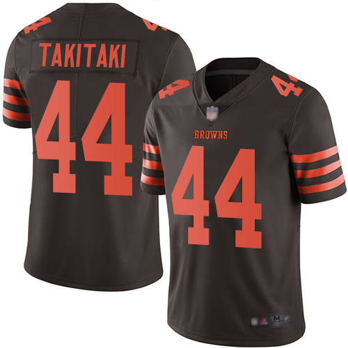 Cleveland Browns Sione Takitaki Men Brown Limited Jersey #44 NFL Football Rush Vapor Untouchable->cleveland browns->NFL Jersey